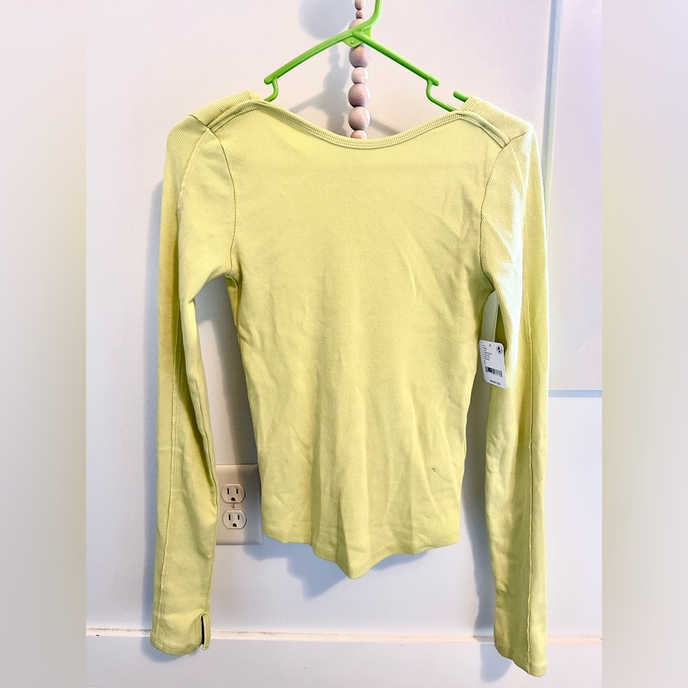 NWT Free People We the Free Unapologetic Tee in Lemongrass